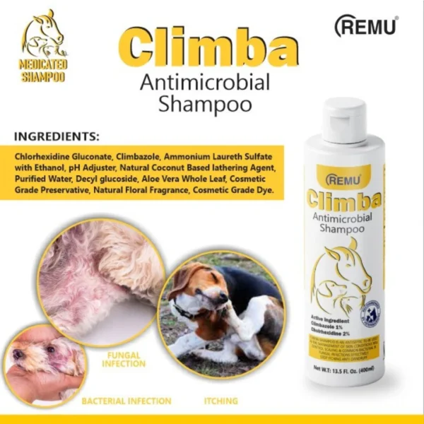 Remu Climba Antimicrobial Shampoo for Cats and Dogs