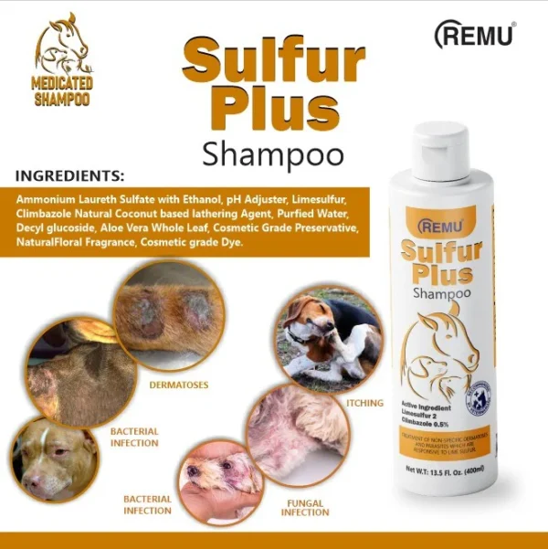 Remu Sulfur Plus Medicated Shampoo For Cat & Dogs