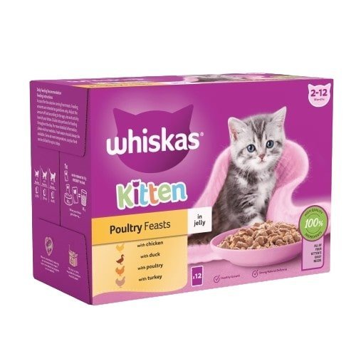 Whiskas Kitten 2-12 Months Poultry Feasts In Jelly Pouches